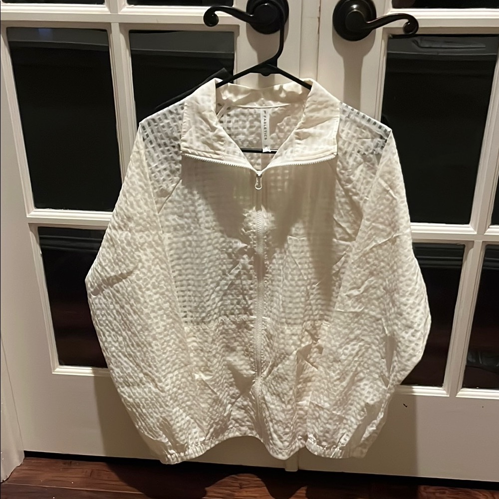 Fabletics Celo Lightweight Jacket Checkered-Cream… - image 1
